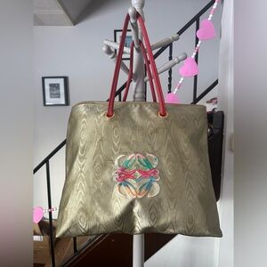 Vintage Loewe Gold Tote Bag